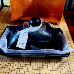 Badgley Mischka Butter Dish Black.